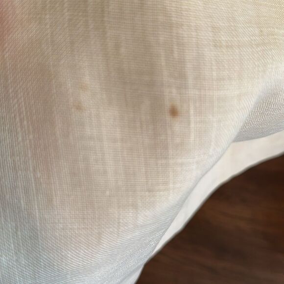 Vintage 70s/80s Lord & Taylor Cream/Ivory Linen Pleat Front Midi Skirt - Picture 7 of 8